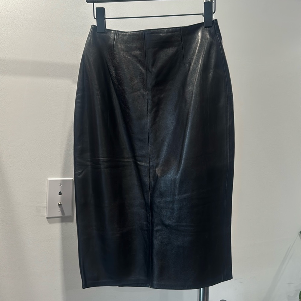 Black leather skirt
